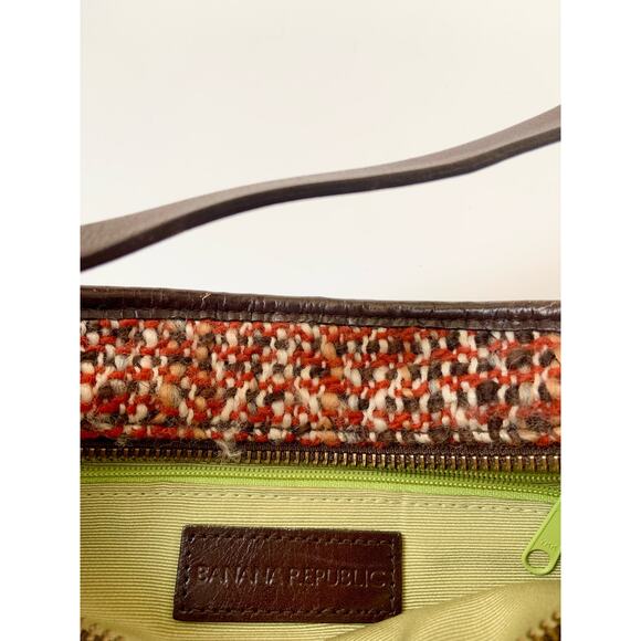 Banana Republic Y2K Leather Wool Mini Bag Purse - Picture 10 of 10